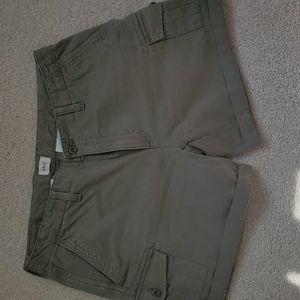 Women's Army Green Cargo Shorts